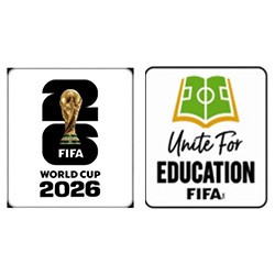 2026 World Cup White & Unite For Education Round for 16 Badge Patch